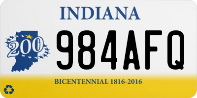 IN license plate 984AFQ