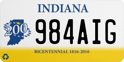 IN license plate 984AIG