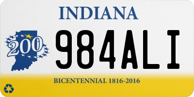 IN license plate 984ALI