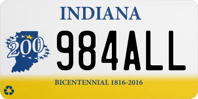 IN license plate 984ALL
