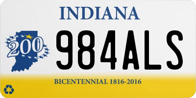 IN license plate 984ALS