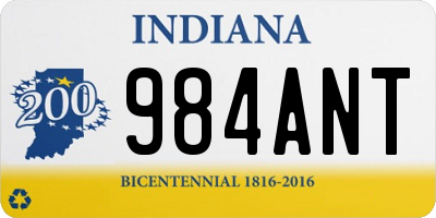 IN license plate 984ANT