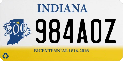 IN license plate 984AOZ