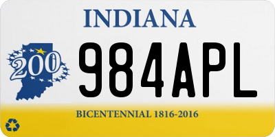 IN license plate 984APL