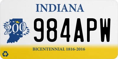 IN license plate 984APW