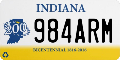 IN license plate 984ARM