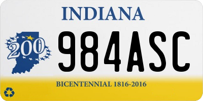 IN license plate 984ASC