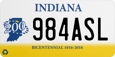 IN license plate 984ASL