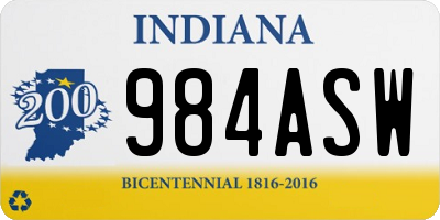 IN license plate 984ASW