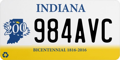 IN license plate 984AVC