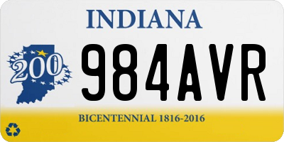 IN license plate 984AVR