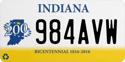 IN license plate 984AVW