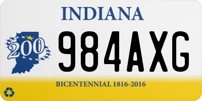 IN license plate 984AXG