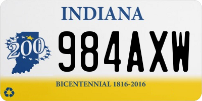 IN license plate 984AXW