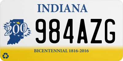 IN license plate 984AZG