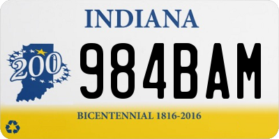 IN license plate 984BAM