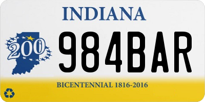 IN license plate 984BAR