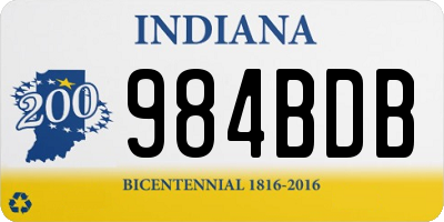 IN license plate 984BDB