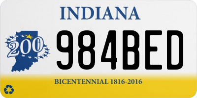 IN license plate 984BED