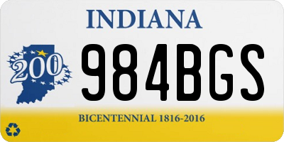 IN license plate 984BGS