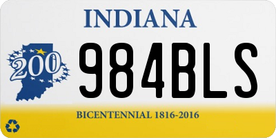 IN license plate 984BLS