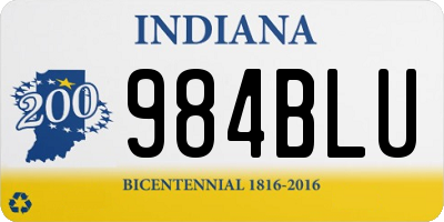 IN license plate 984BLU