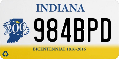 IN license plate 984BPD