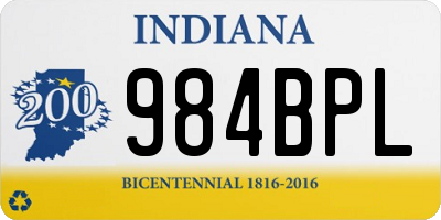 IN license plate 984BPL