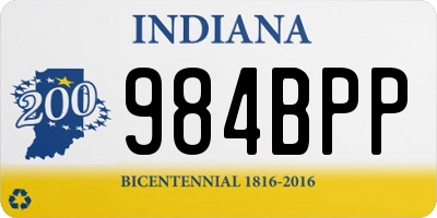 IN license plate 984BPP