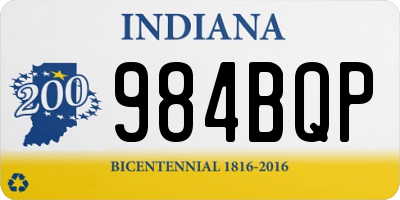 IN license plate 984BQP