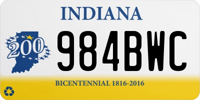 IN license plate 984BWC