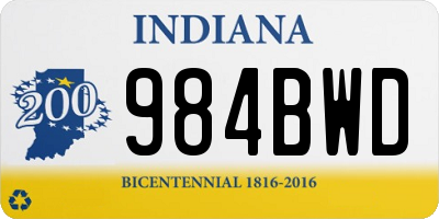 IN license plate 984BWD