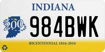 IN license plate 984BWK