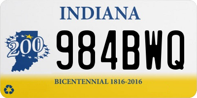 IN license plate 984BWQ