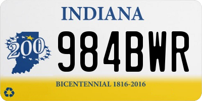 IN license plate 984BWR