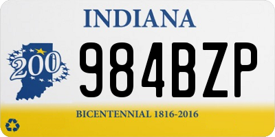 IN license plate 984BZP