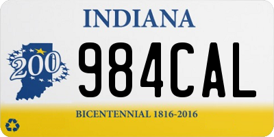 IN license plate 984CAL