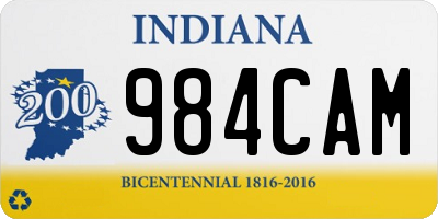 IN license plate 984CAM