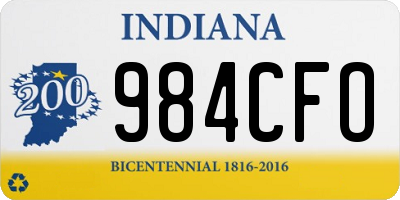 IN license plate 984CFO