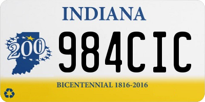 IN license plate 984CIC