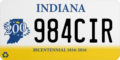 IN license plate 984CIR