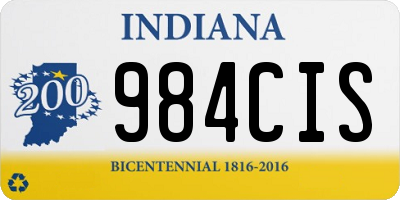 IN license plate 984CIS