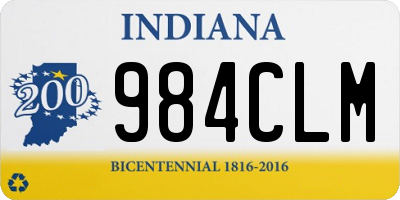 IN license plate 984CLM