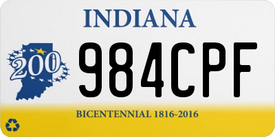 IN license plate 984CPF