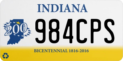 IN license plate 984CPS