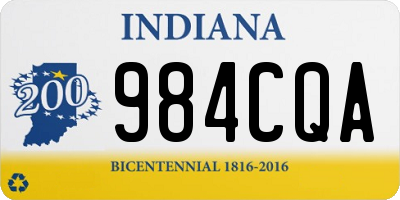 IN license plate 984CQA