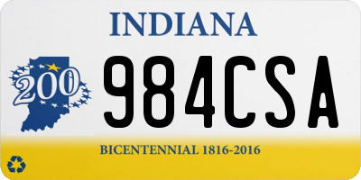 IN license plate 984CSA