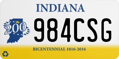 IN license plate 984CSG