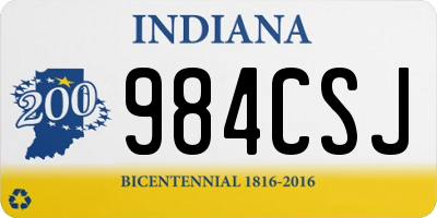 IN license plate 984CSJ