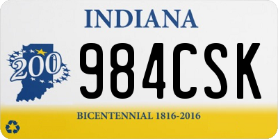 IN license plate 984CSK
